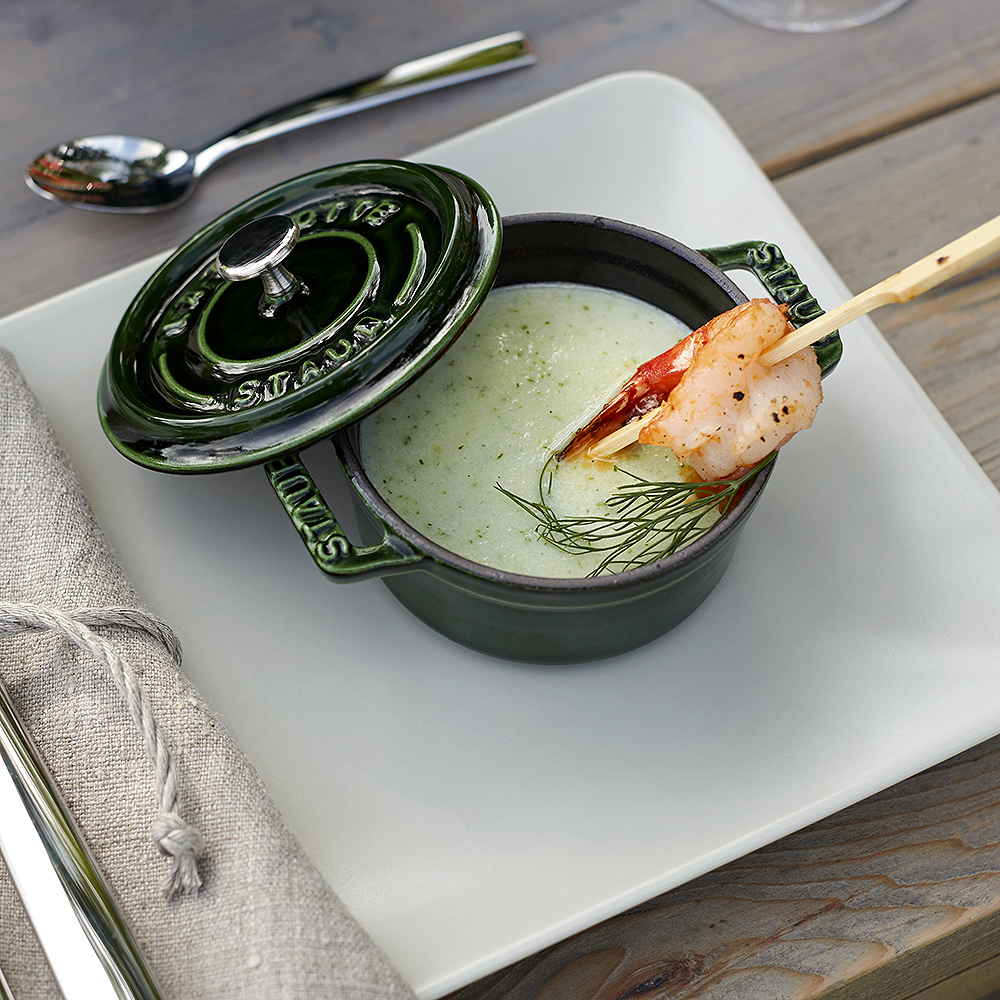 Staub Støpejernsgryte 0,25L rund grønn