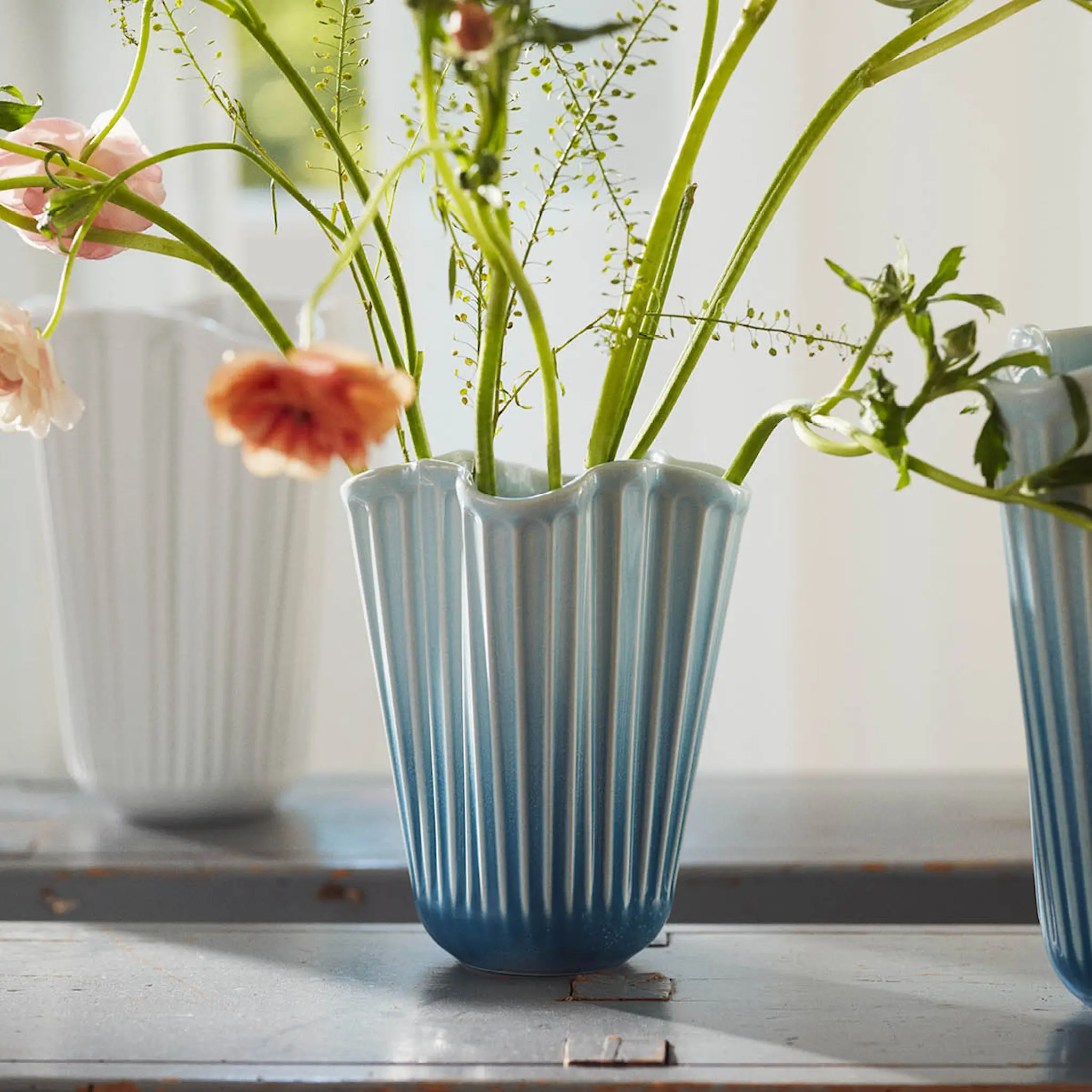 Kähler Hammershøi Unfold vas 16,5 cm blå