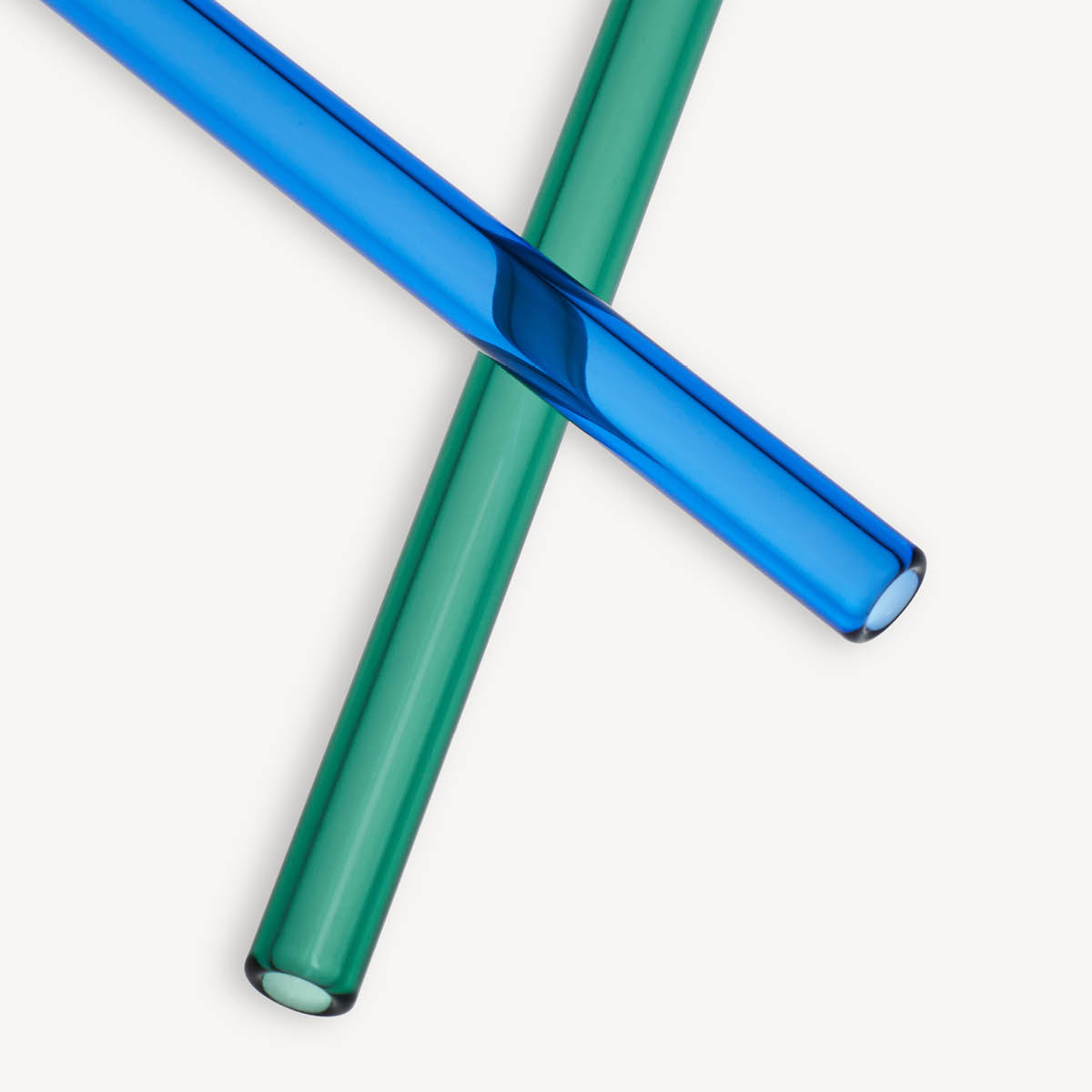 Kosta Boda Contrast Sugrör 20 cm 2-pack Blå/Grön