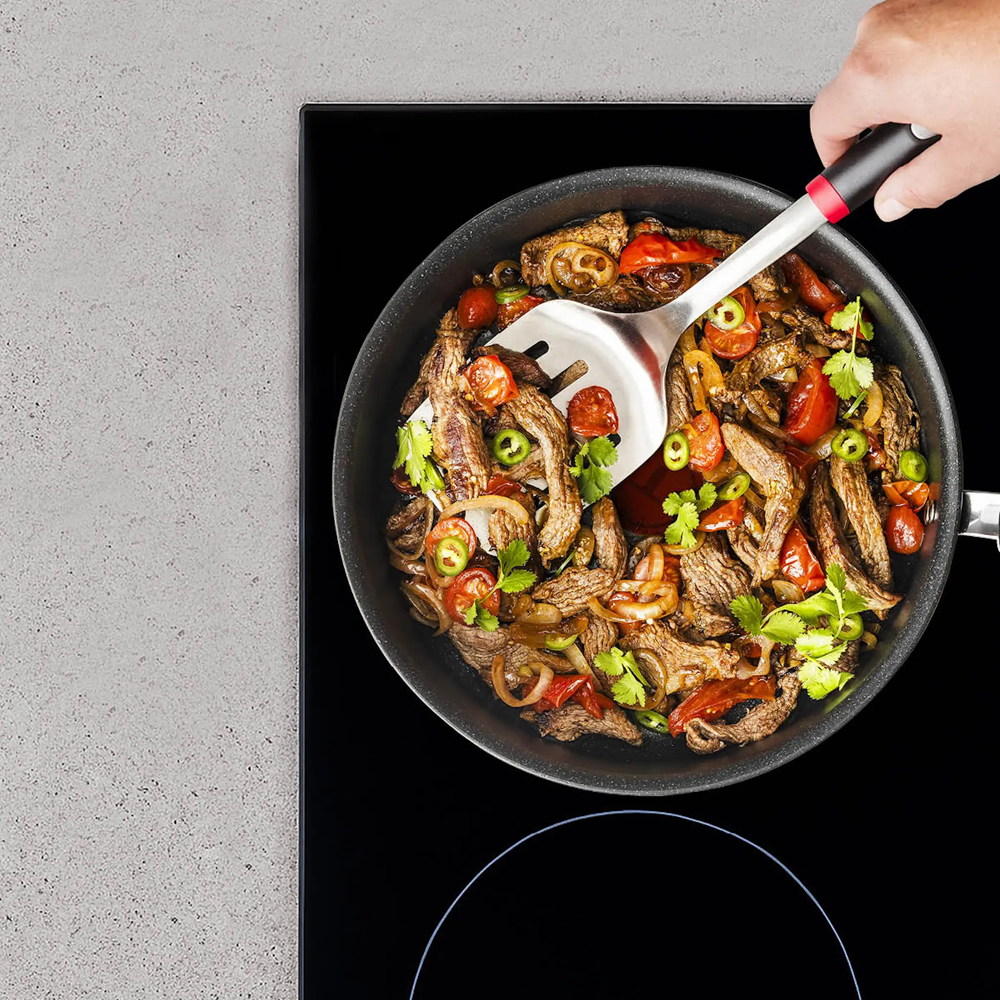 Tefal Exceptional Ceramic traktörpanna med lock 24 cm svart