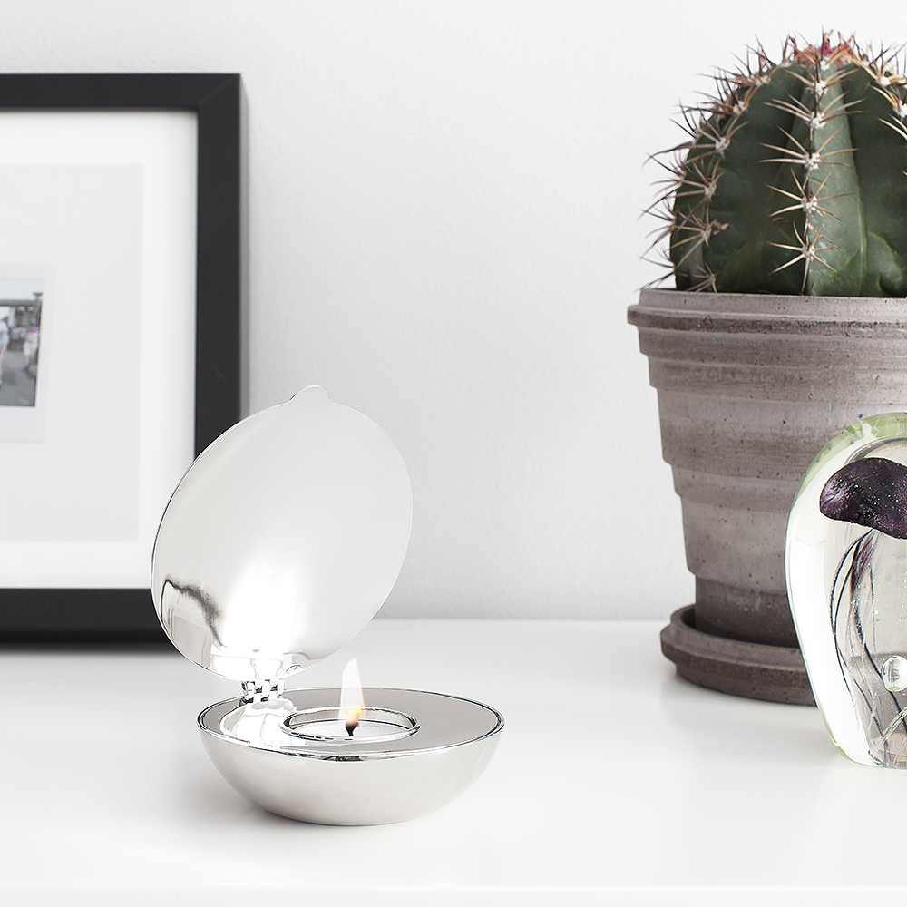 Design House Stockholm Shell telysholder 10x3 cm nikkel