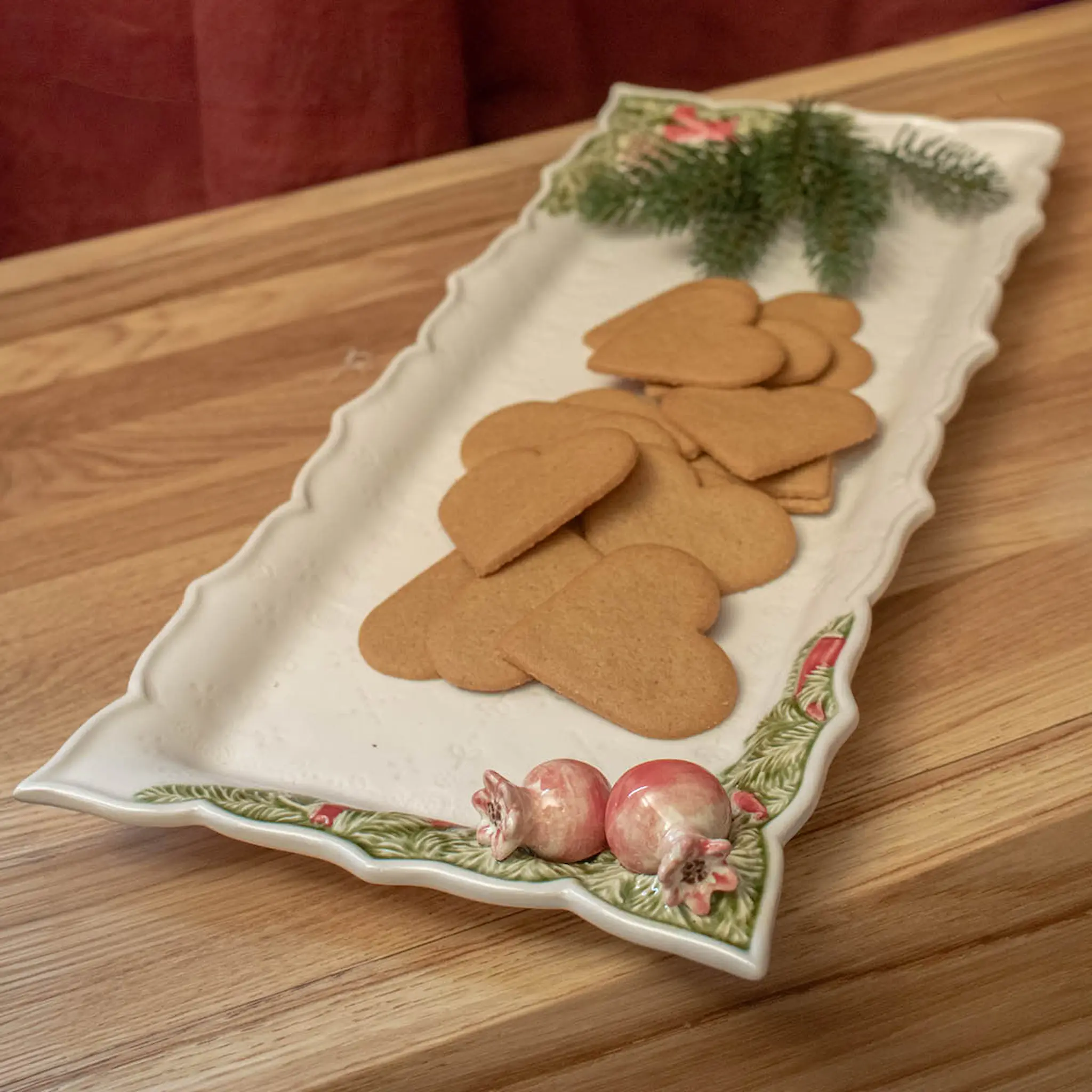 Bordallo Pinheiro Christmas Garland tarjoiluvati 43x18 cm valkoinen