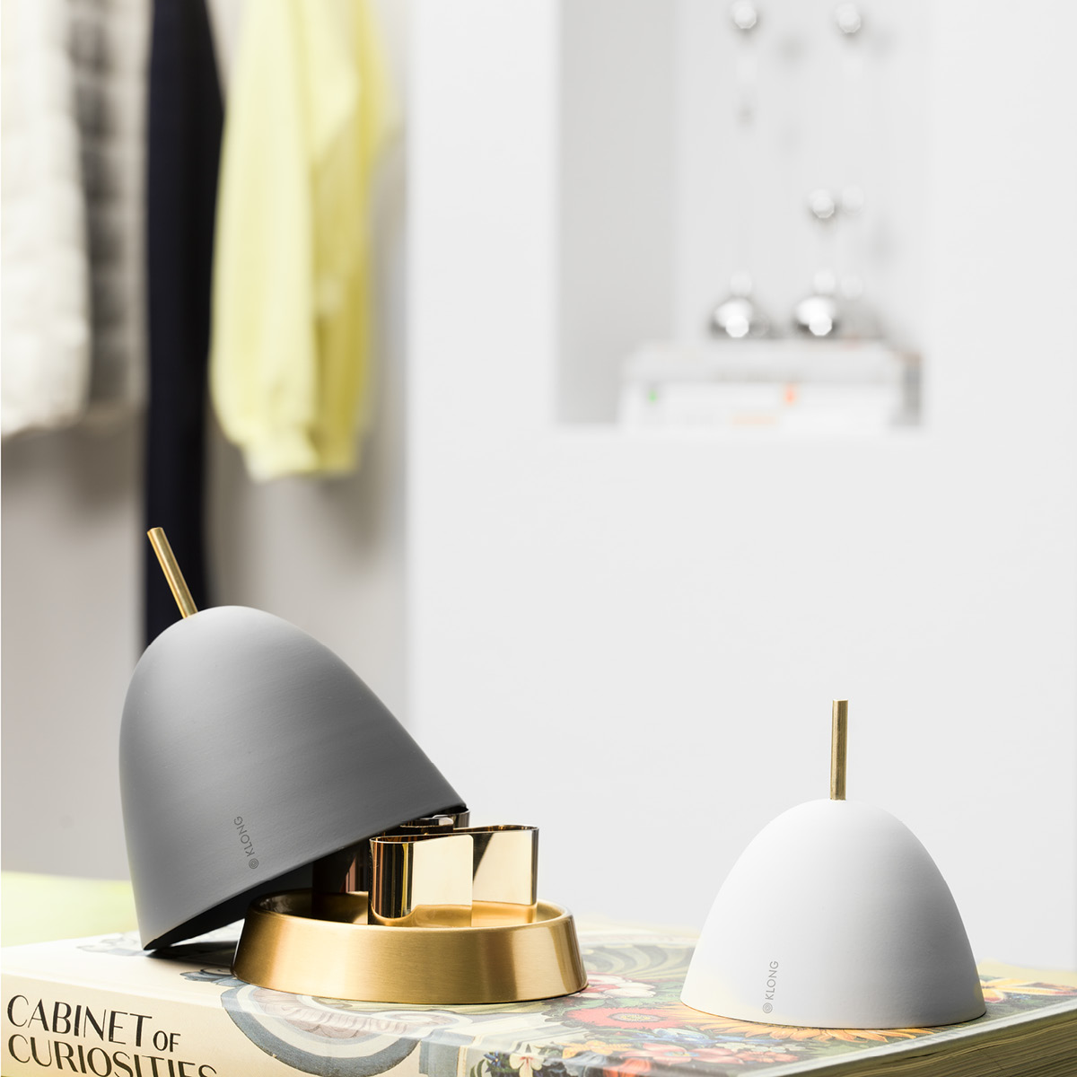 Klong Gömma Tarjoiluastia 10 cm Valkoinen/Messinki