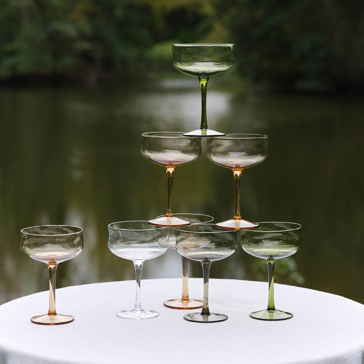 Paveau Swirl Coupe-cocktail glass 26 cl 2 stk Moss