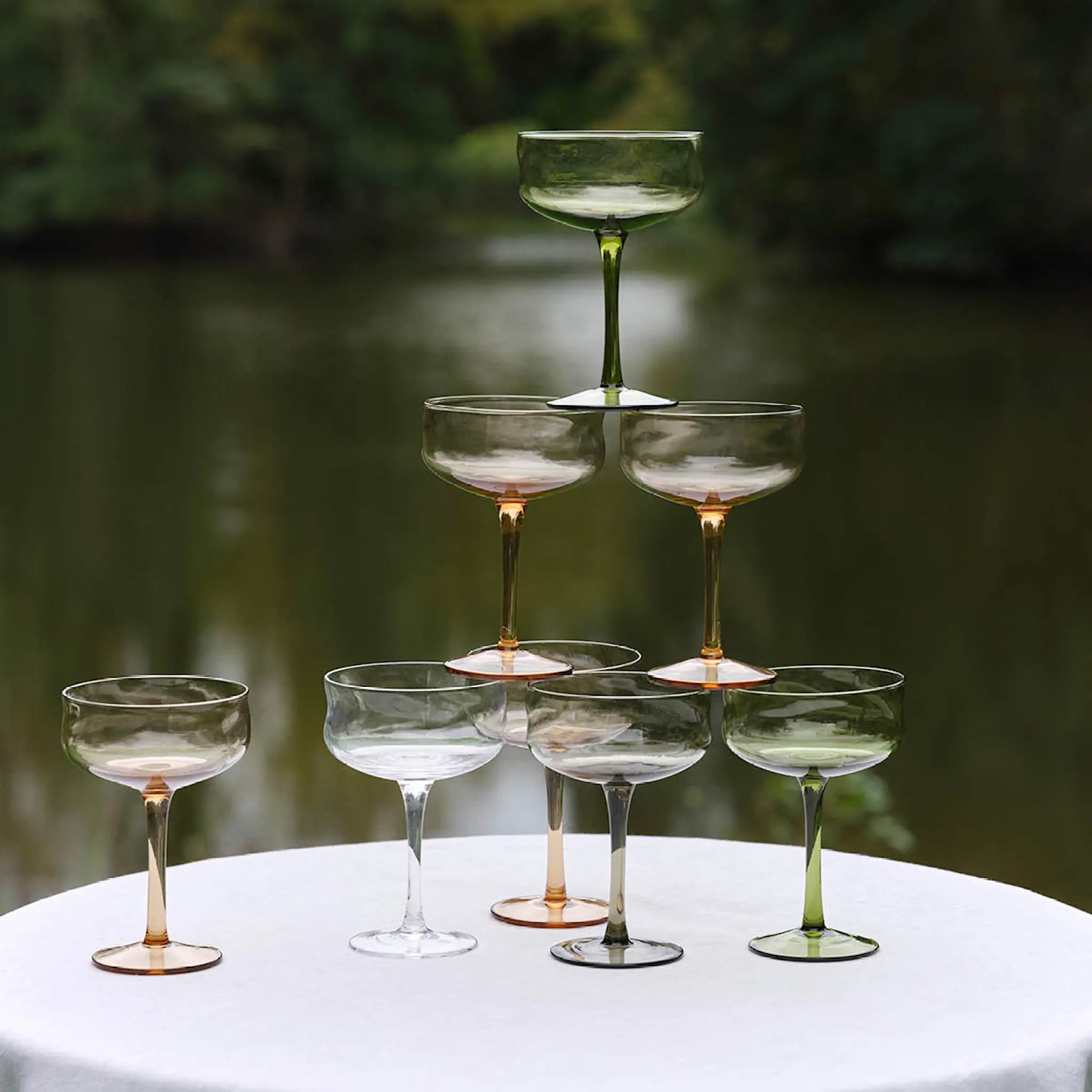 Paveau Swirl Coupe-cocktail glass 26 cl 2 stk Moss