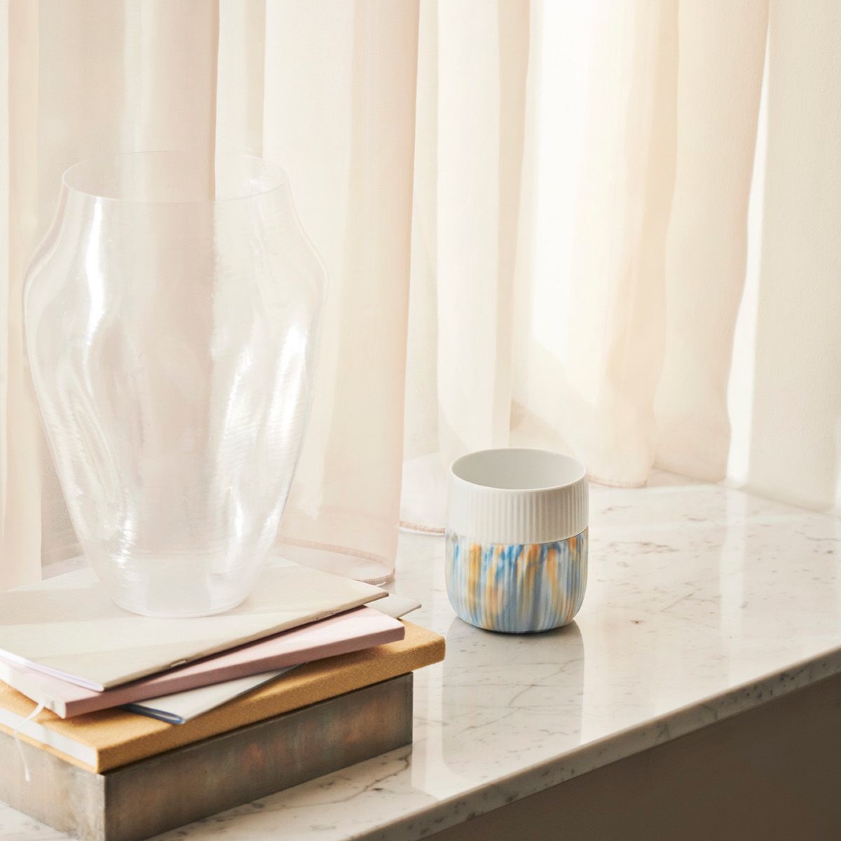 Royal Copenhagen Fluted Contrast Marble Muki 35 cl Ocean Mist