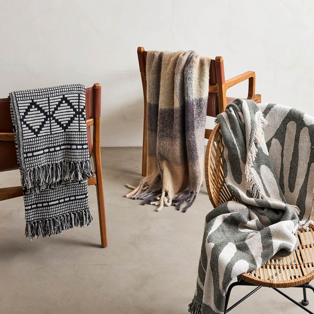 Creative Collection Hamisha pläd 152x127 cm beige