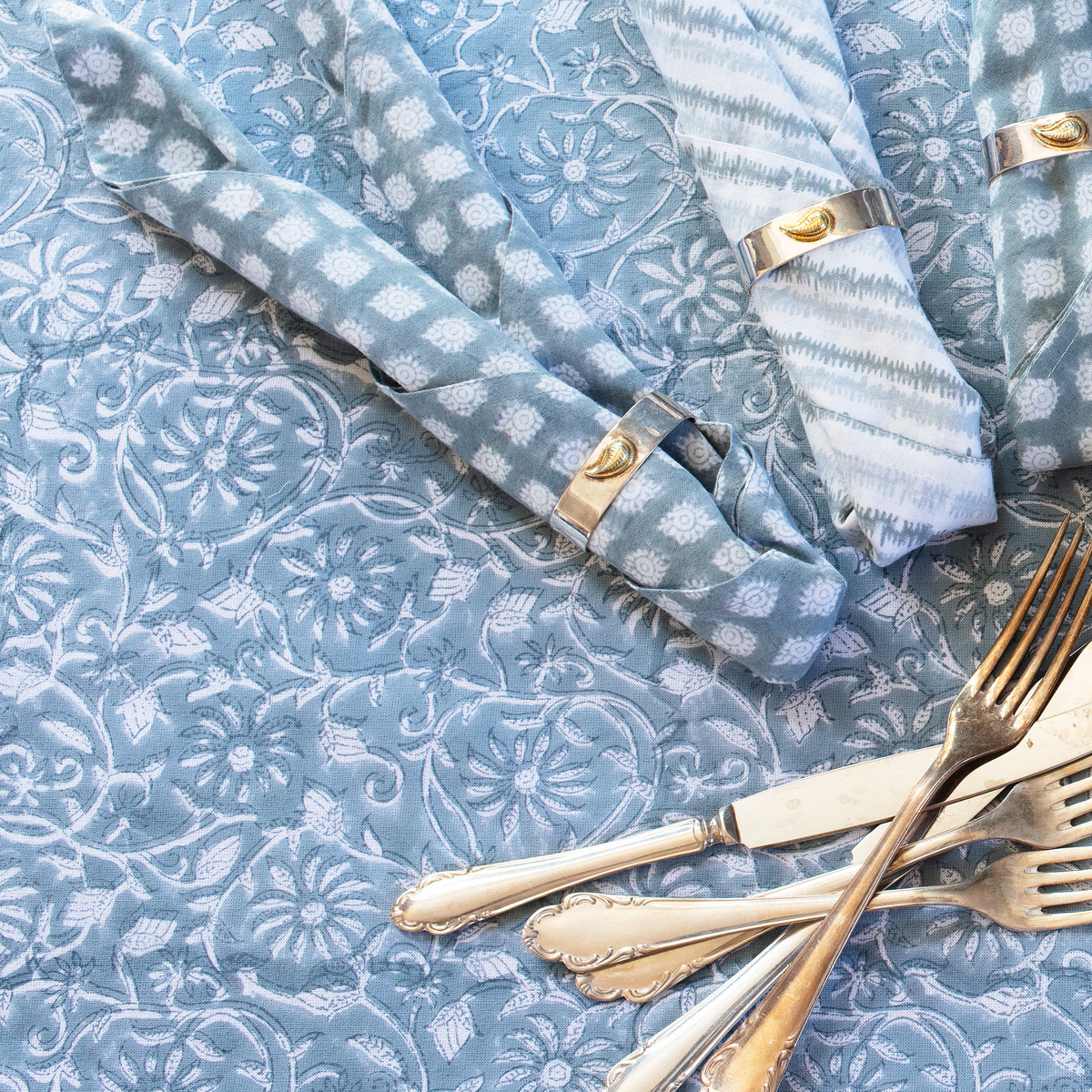 Chamois Margerita duk 170x270 cm cashmere blue