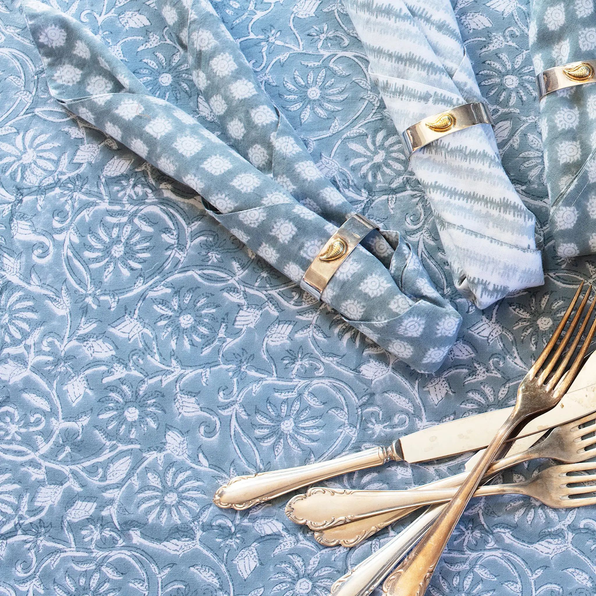 Chamois Margerita duk 170x270 cm cashmere blue