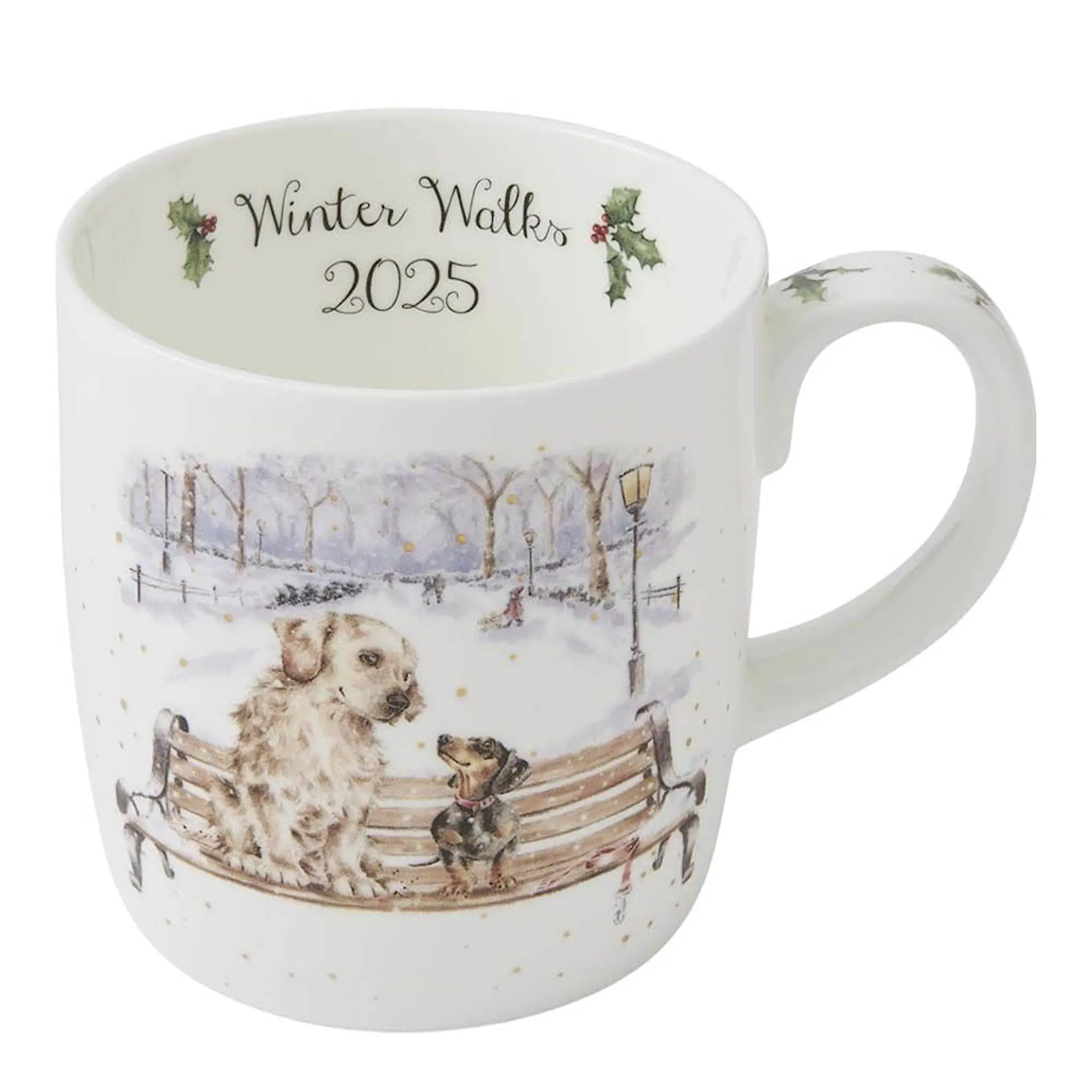 Wrendale Design Winter Walks Muki 2025 40 cl Valkoinen