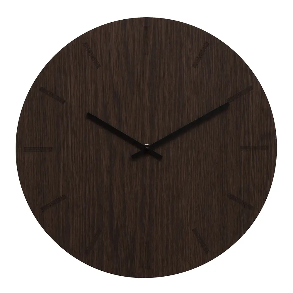 Dark Oak Seinäkello 38 cm Tumma tammi/Musta