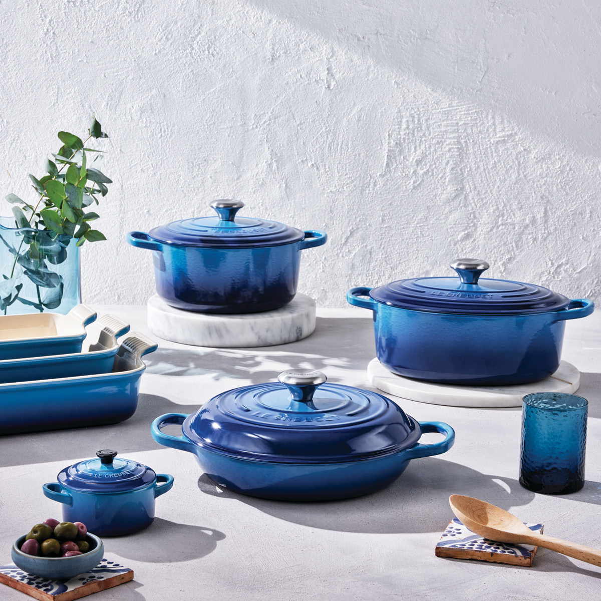 Le Creuset Signature gjutjärnsgryta oval 31 cm 6,3 L azure