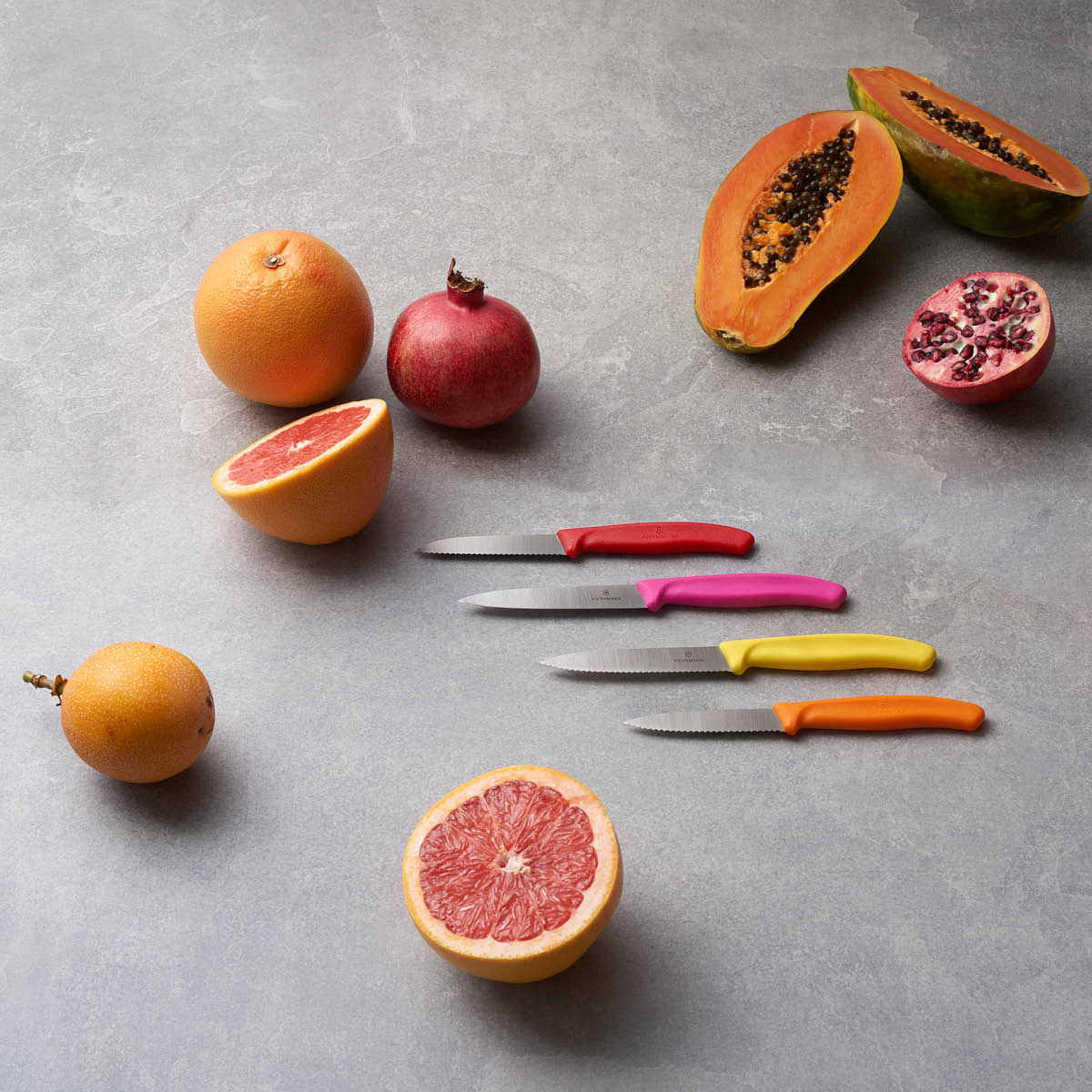 Victorinox Swiss Classic grønnsakskniv 8 cm bølget blad oransje