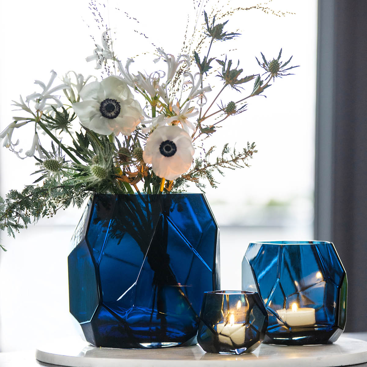 Magnor Iglo vase stor 22 cm kongeblå