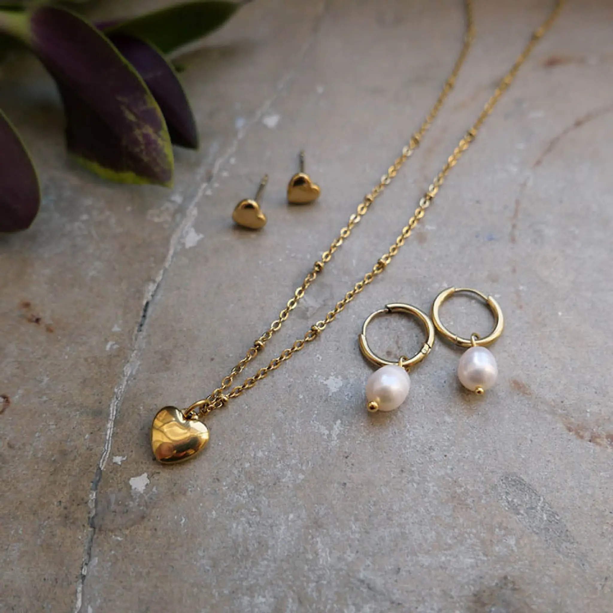 A&C Oslo AS Steel - Freshwater Pearls örhängen med sötvattenspärla guld