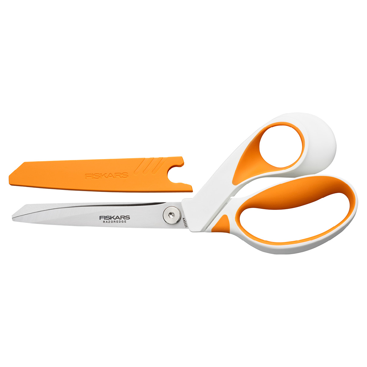 Fiskars RazorEdge tygsax softgrip 23 cm orange/vit
