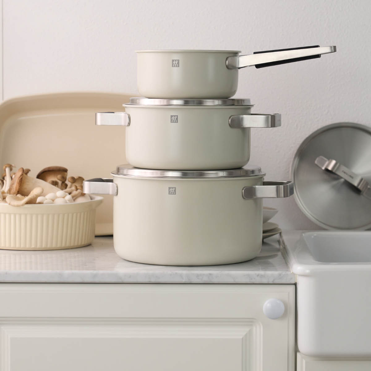 Zwilling Pure grytset 5 delar elfenbensvit