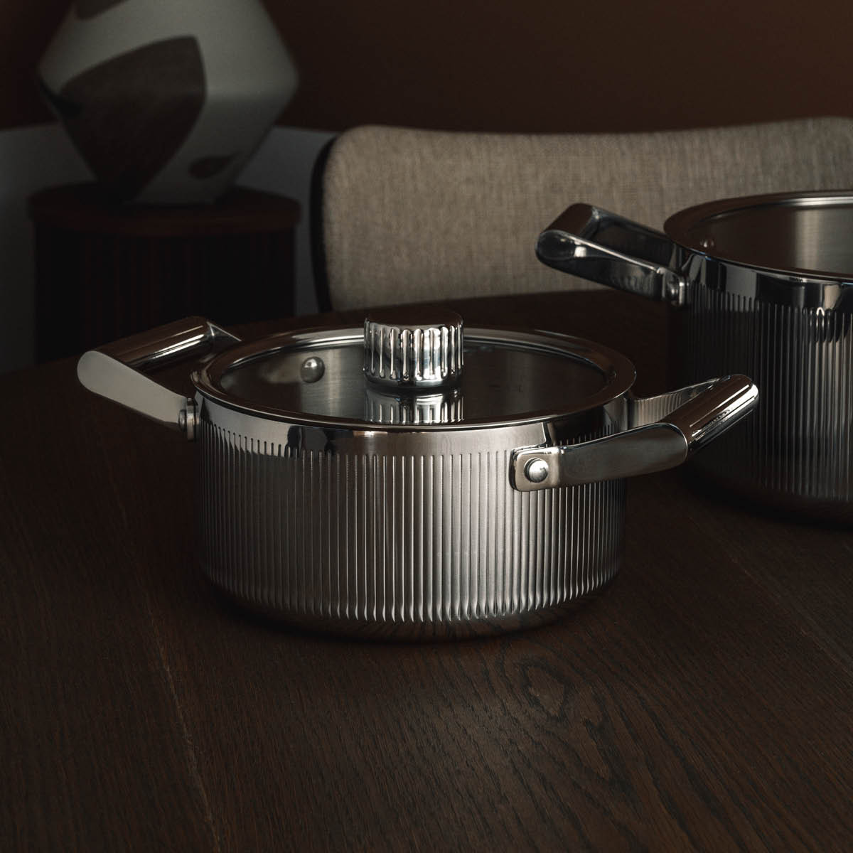 Vargen & Thor Glima gryta 2 L med lock blankt stål