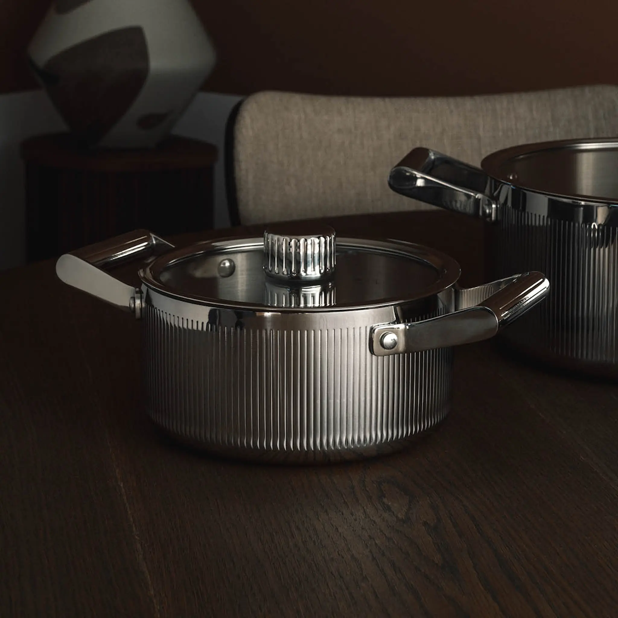 Vargen & Thor Glima gryta 2 L med lock blankt stål