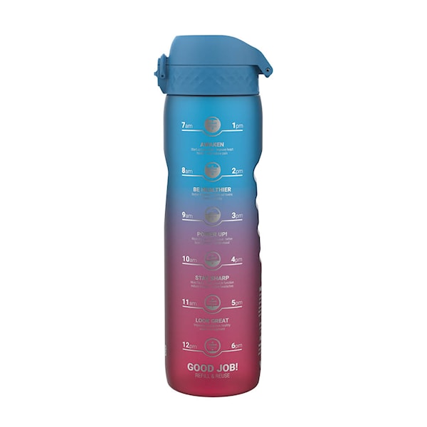 Vattenflaska med tidsmarkör 1 L Blue/Pink