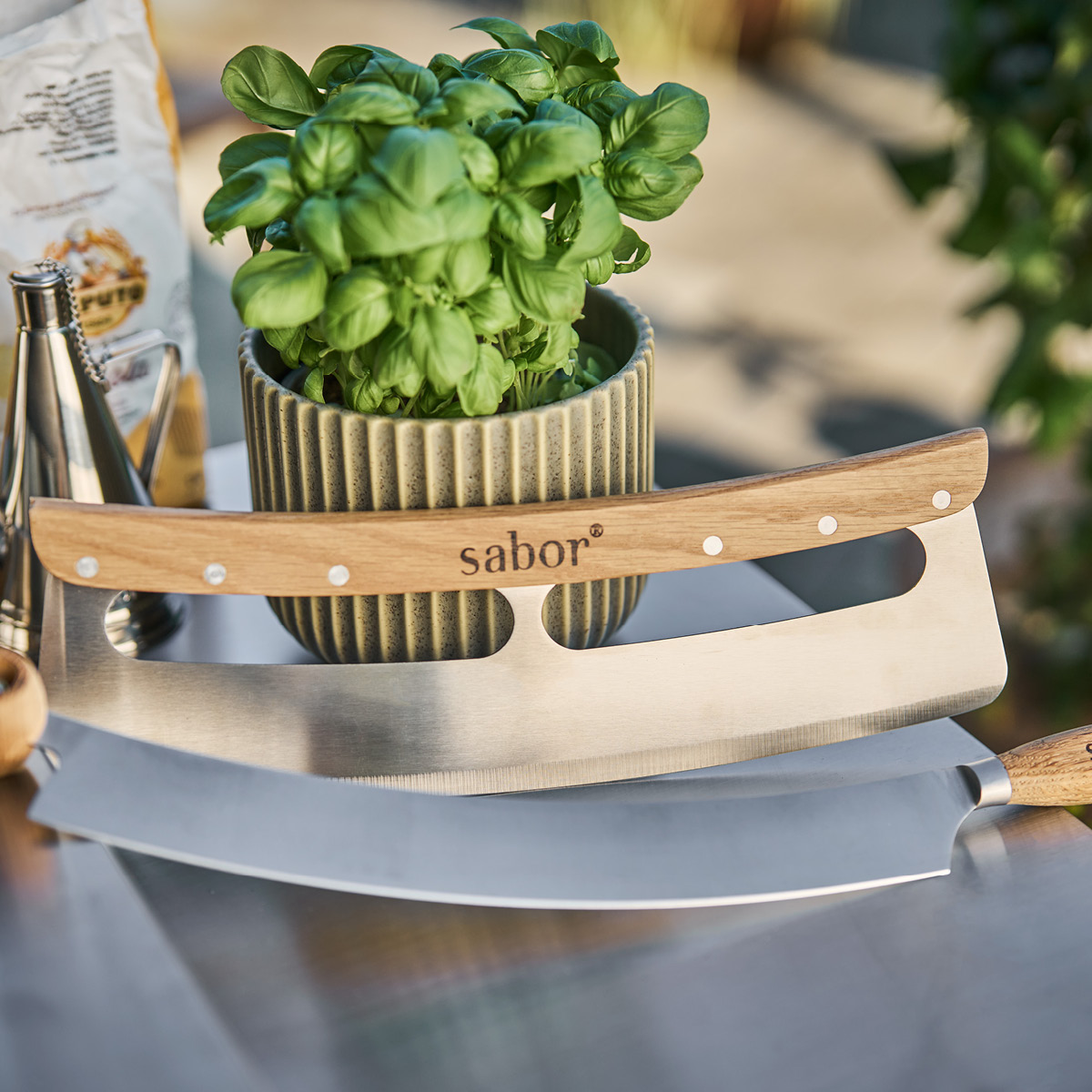 Sabor Napo pizzakutter 35 cm eik/børstet