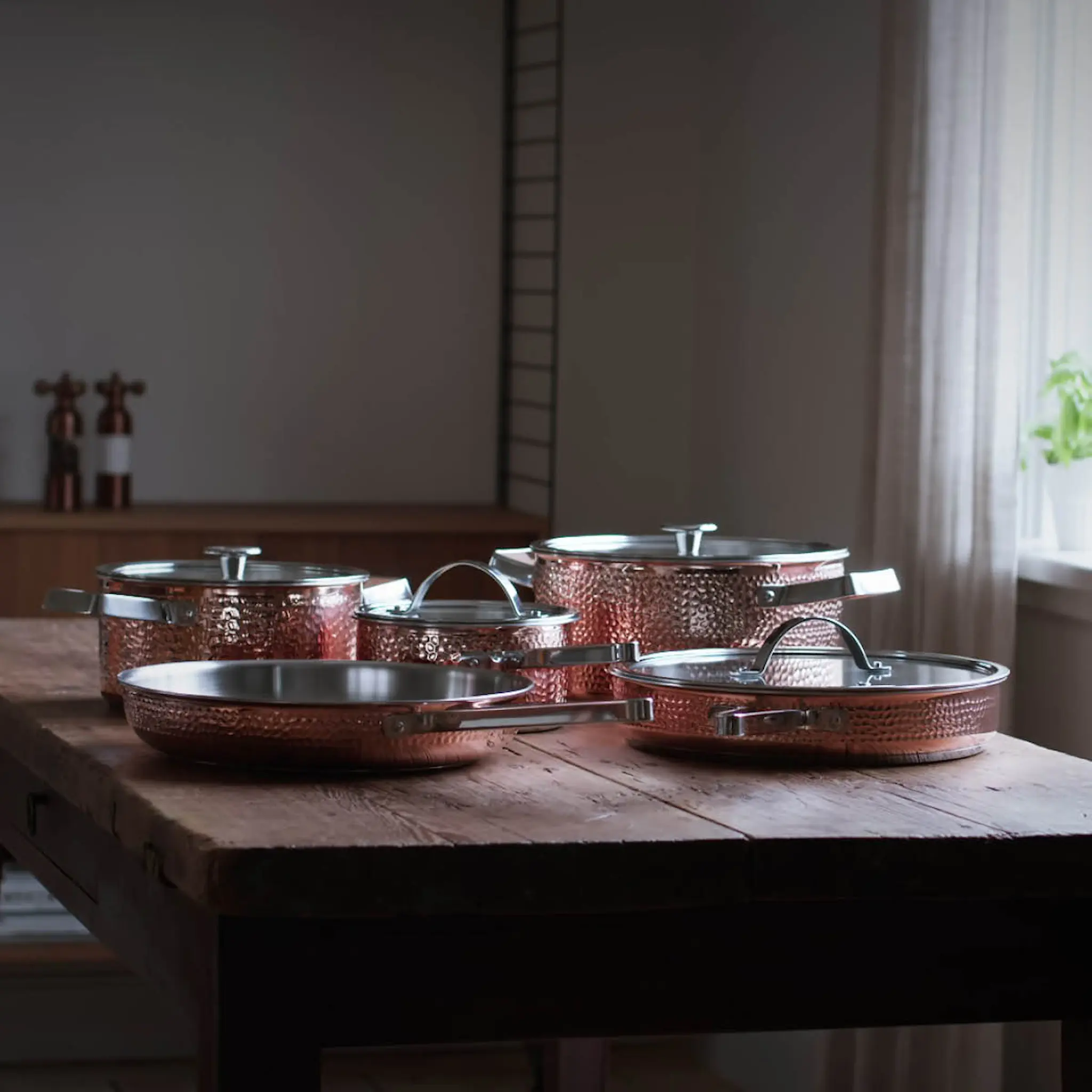 Vargen & Thor Mjölner XL grytesett 6 deler kobber