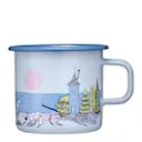 Mumin Emaljmugg Solnedgång 55 cl blå