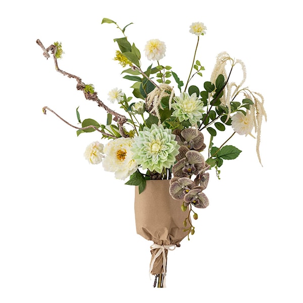Rise bukett konstblommor 109 cm vit