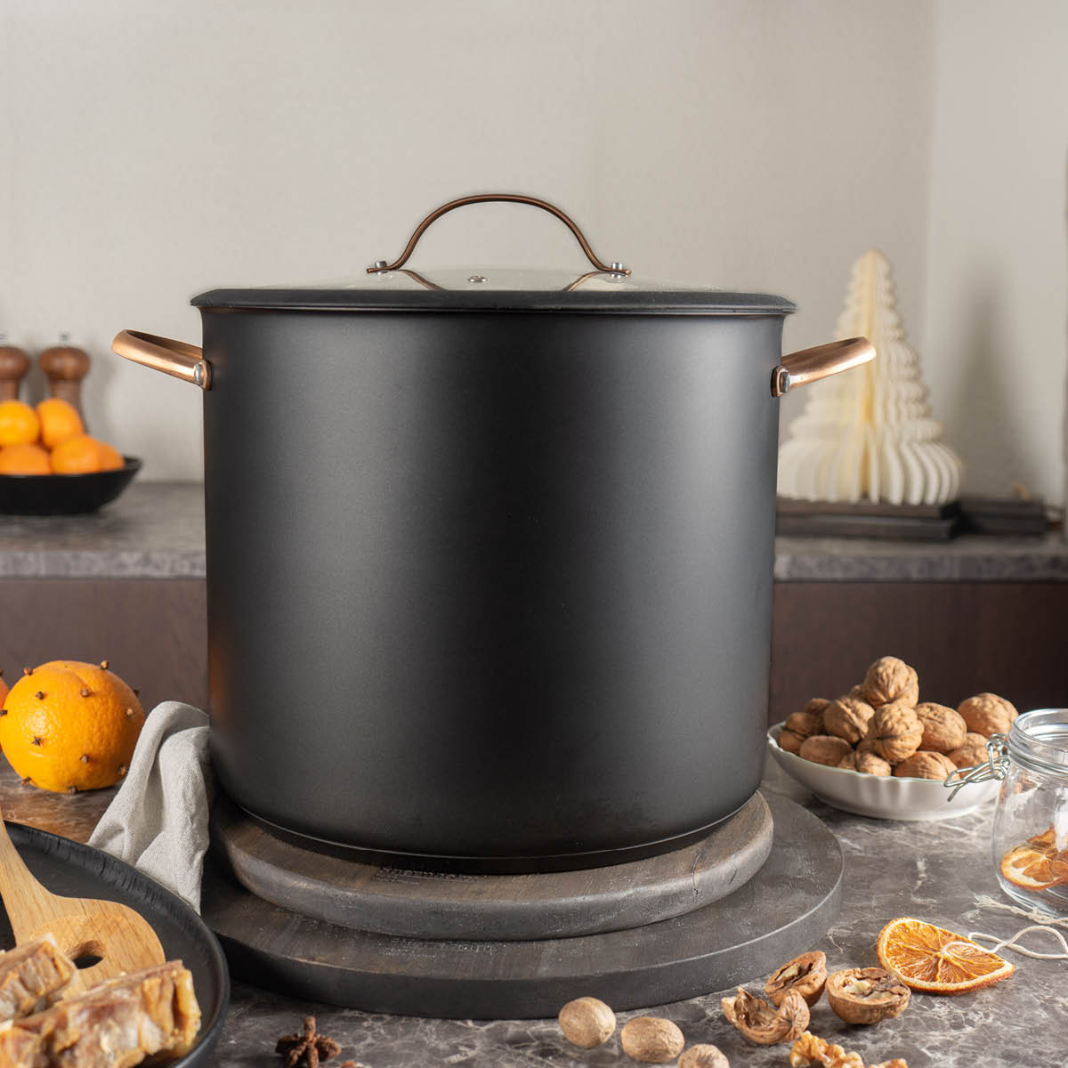 Modern House Black Copper gryte m/dampkurv 18L svart/kobber