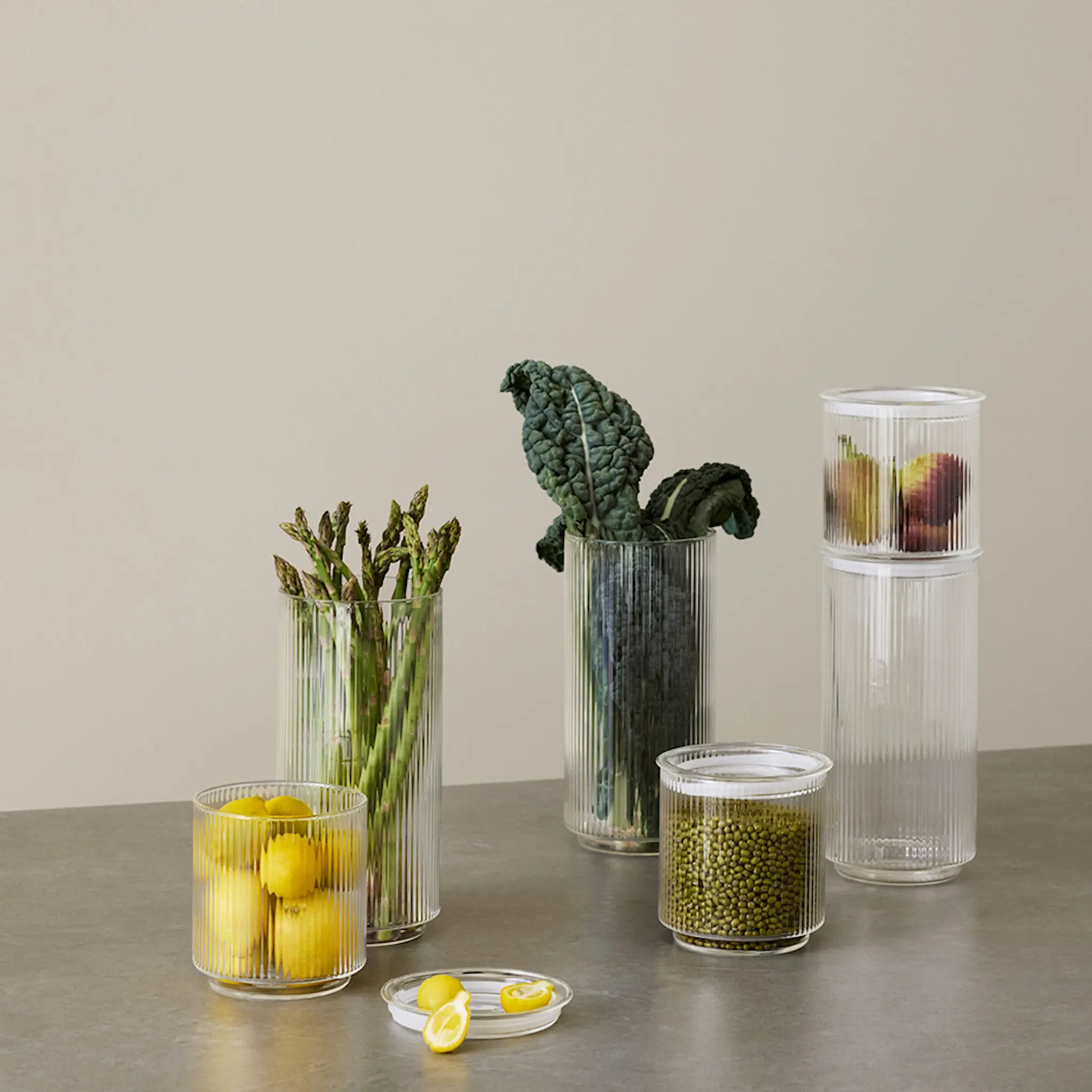 Stelton Pilastro glasburk med lock 0,6 L 3-pack