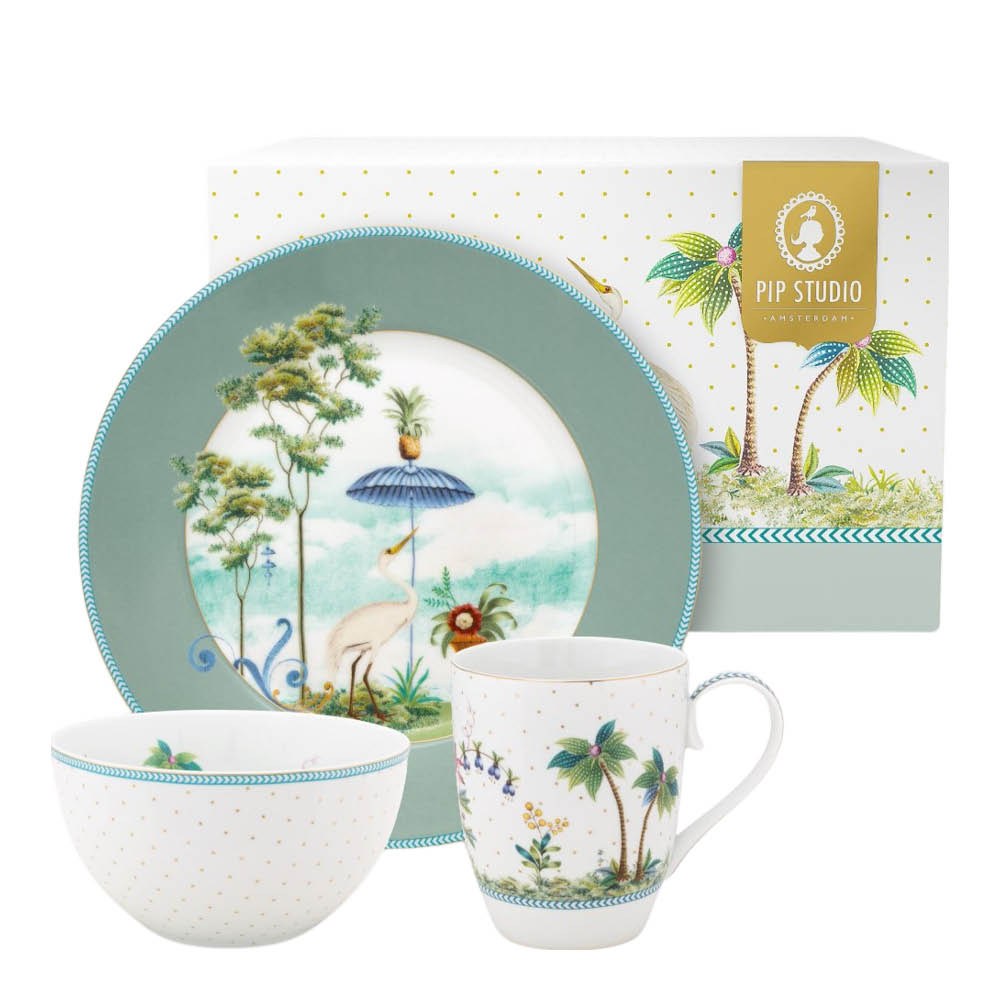 Pip Studio Jolie frukostset 3 delar blå
