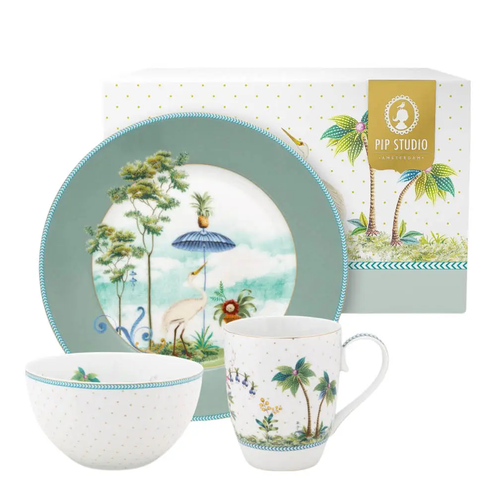 Jolie frokostsett 3 deler blå