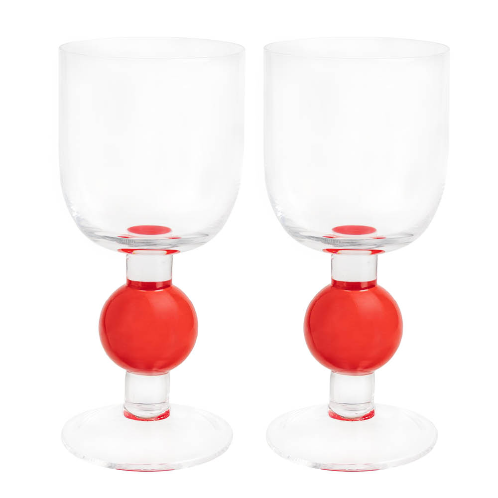 Aarikka Bubble vinglas 2-pack röd
