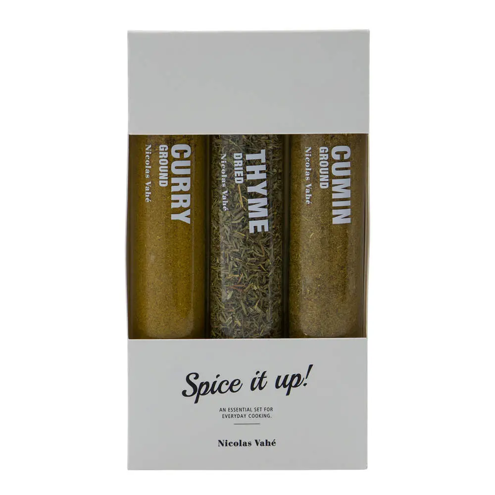 Kryddersett 43g karri, timian, spisskummen