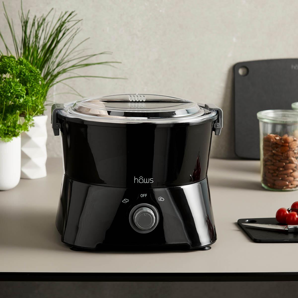 Haws Sähköinen perunankuorija ja salaattilinko musta