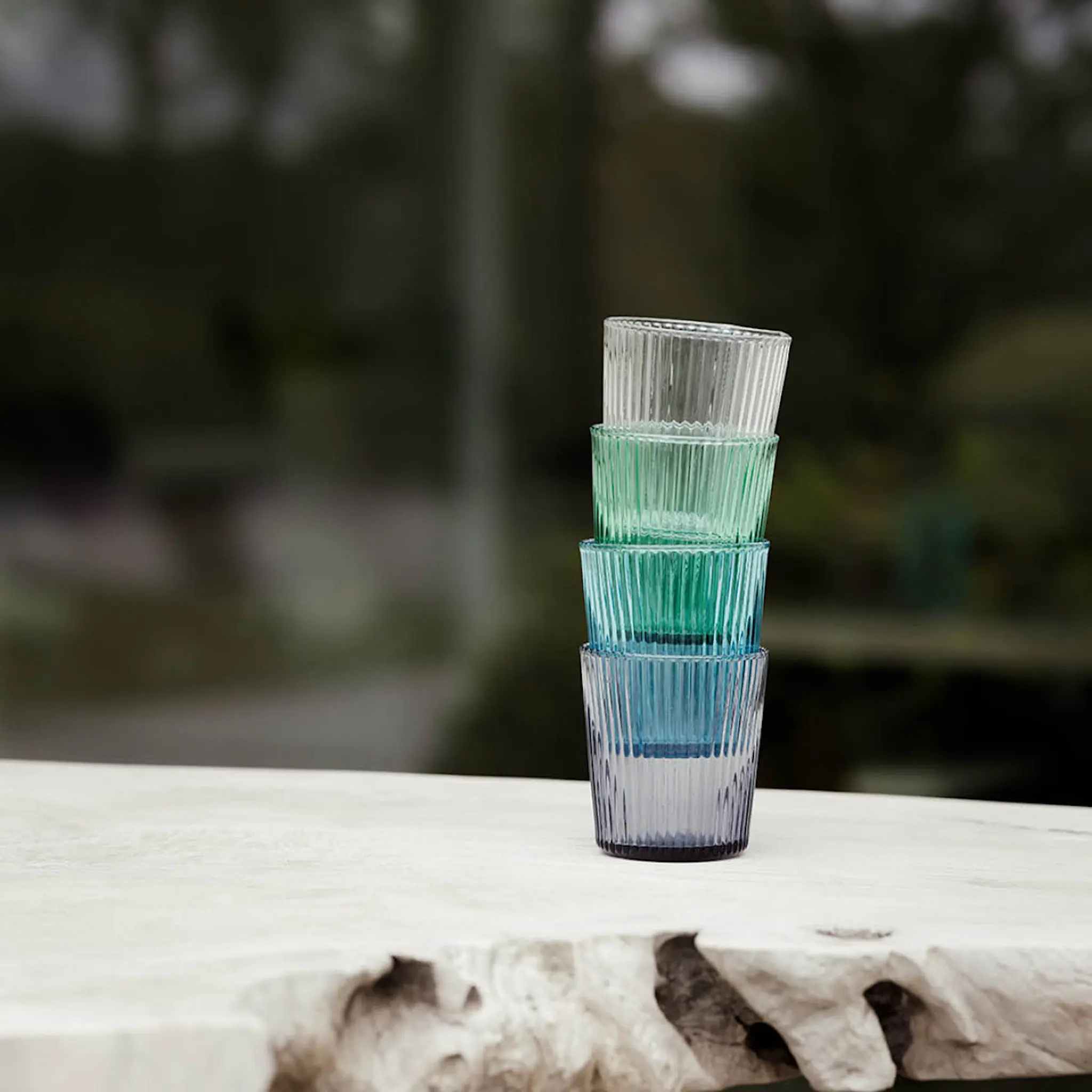 Paveau Ribbed Elegance glas Lucky 25 cl turkos