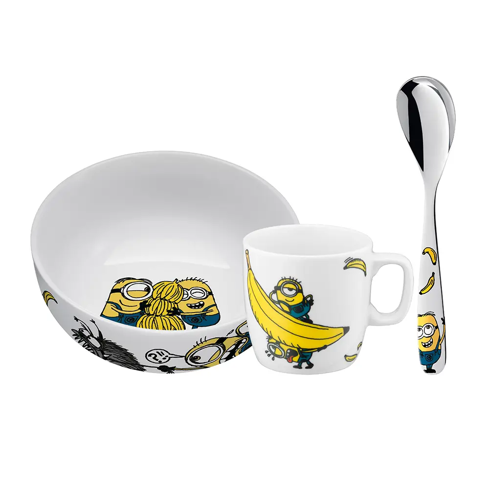 Minions 3-delers frokostsett (skje+bolle+kopp)