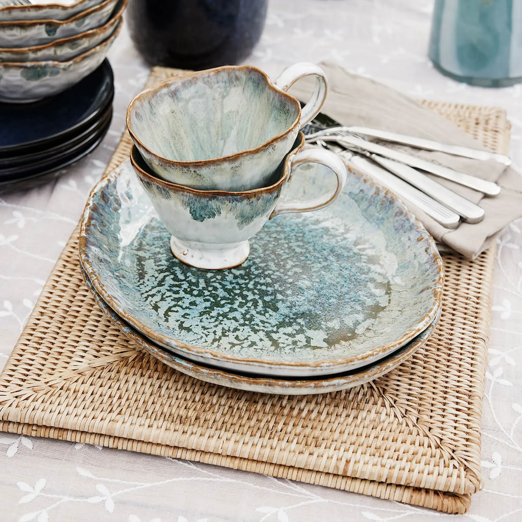 Lene Bjerre Norah bordstablett flätad 45x30 cm natur