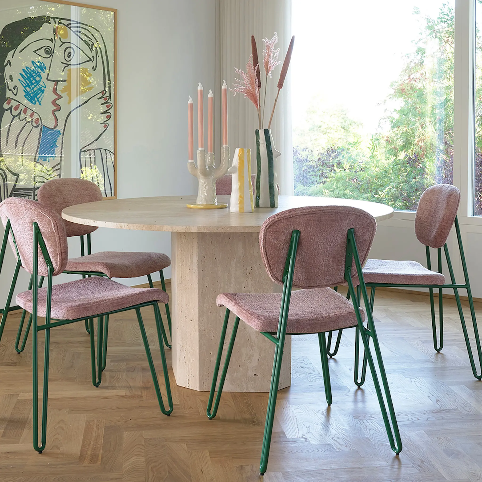Villa Collection Styles Vas med näbb och ögonfransar 34 cm Grön