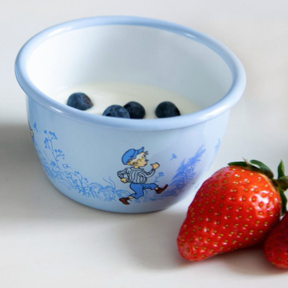 Muurla Emil i Lønneberget emaljeskål 12 cm blå