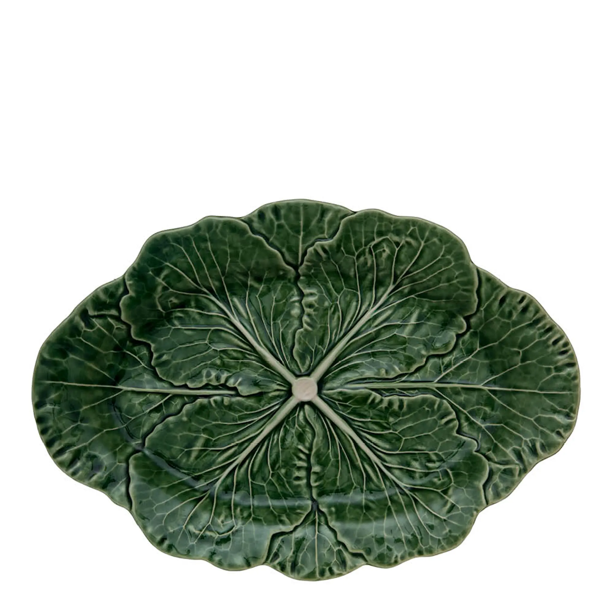 Bordallo Pinheiro Cabbage serveringsfat 37,5x26 cm grön