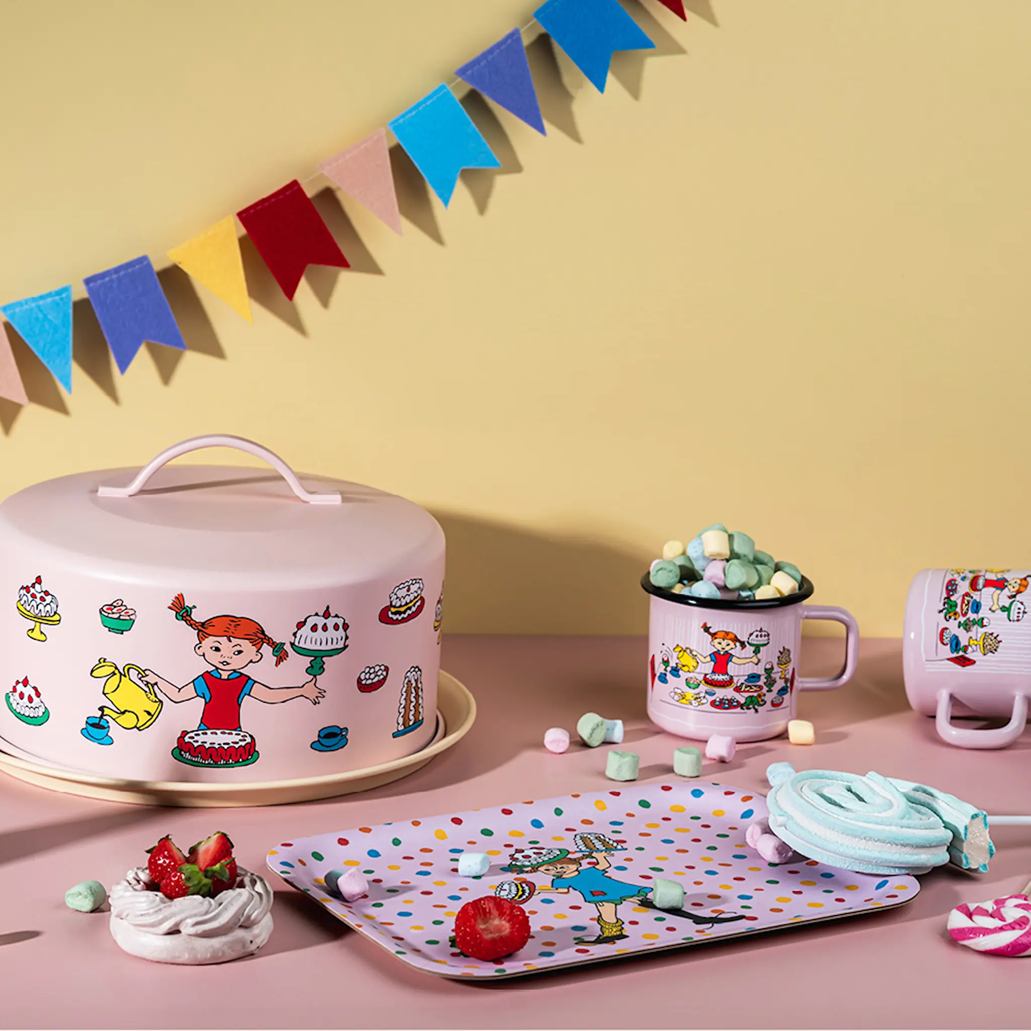 Muurla Peppi Pitkätossu Tarjotin 27x20cm Vaaleanpunainen