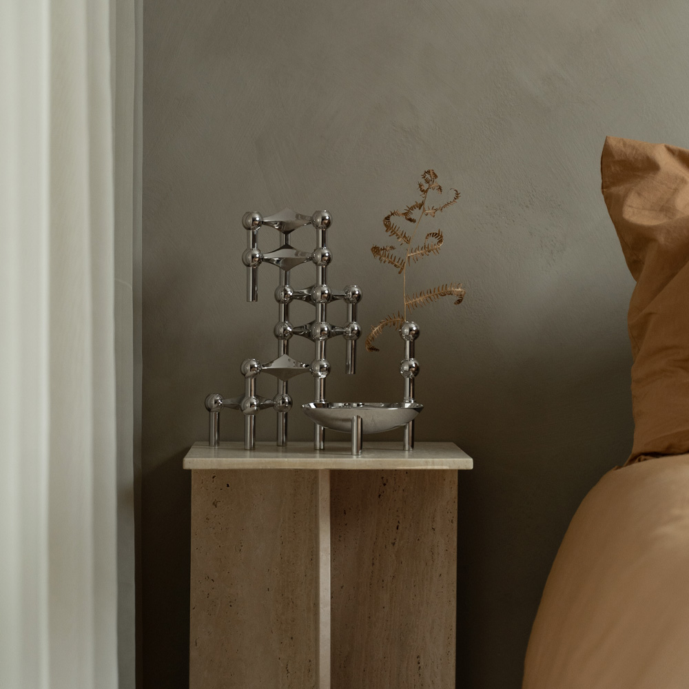 Stoff Nagel Lysestake 6,7 cm krom