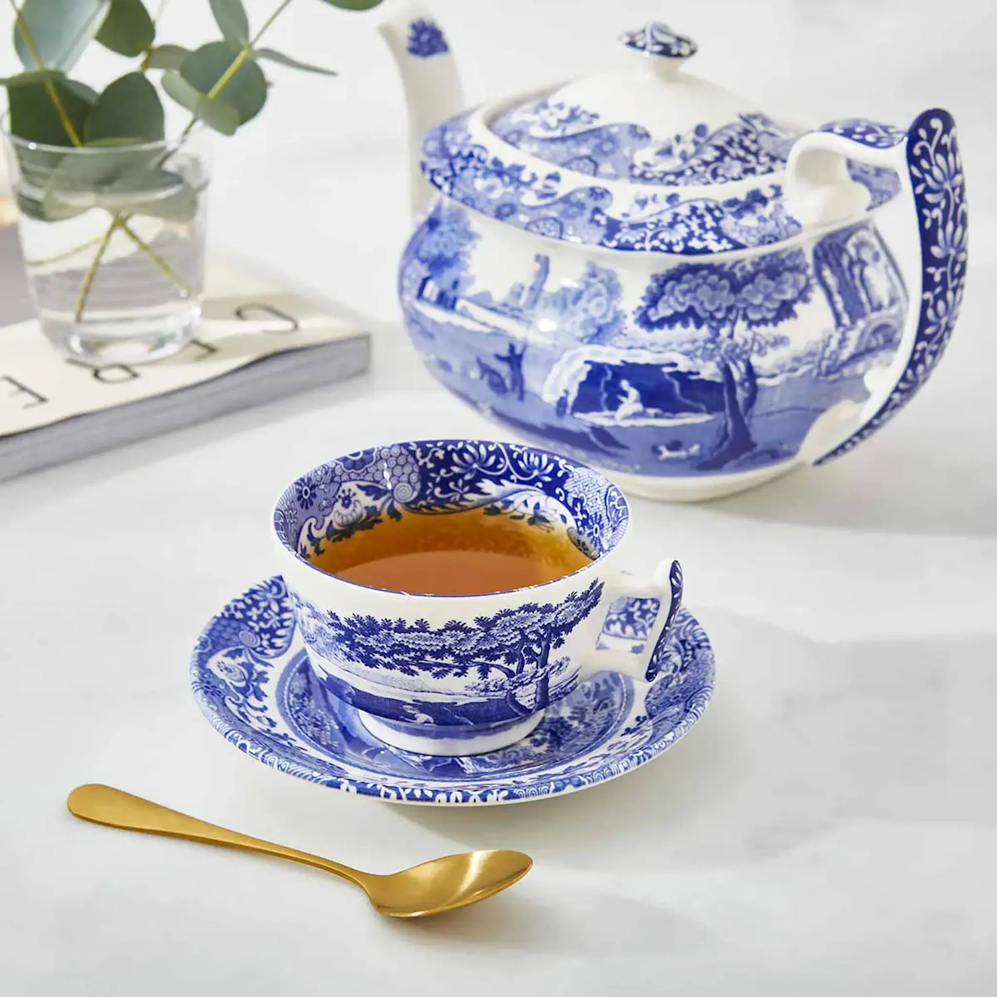 Spode Blue Italian Teekuppi ja lautanen 20 cl