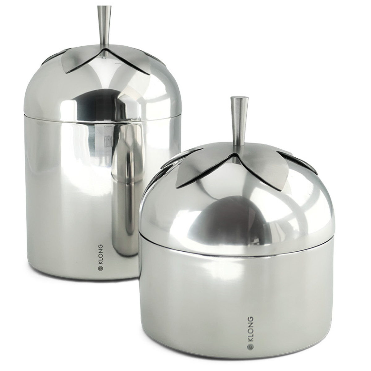 Klong Blad te-og kaffeboks liten 15 cm stål