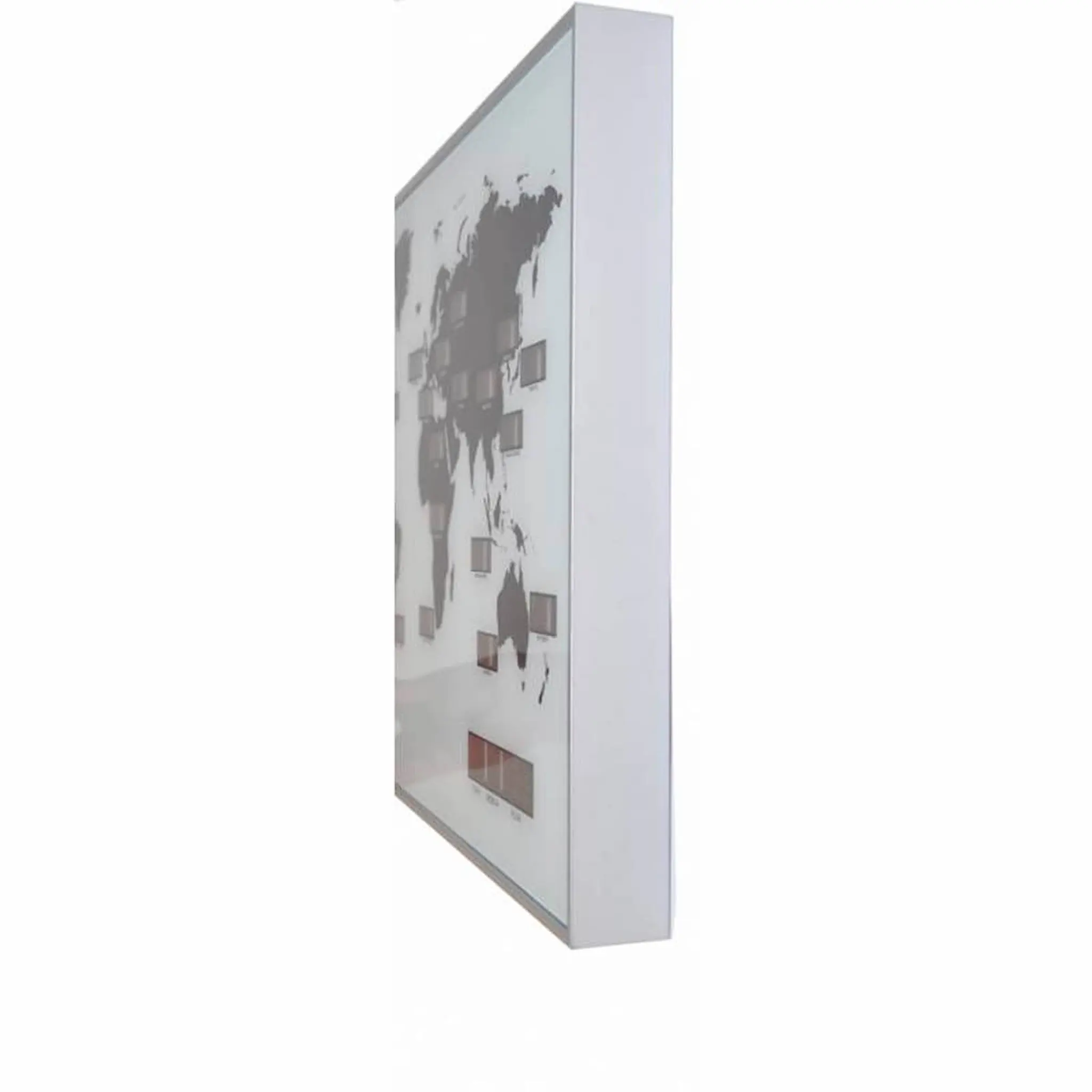 NeXtime World Time väggklocka 55x36 cm multi