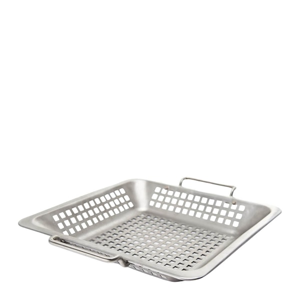 Grillwok perforerad 39x35 cm rostfritt stål