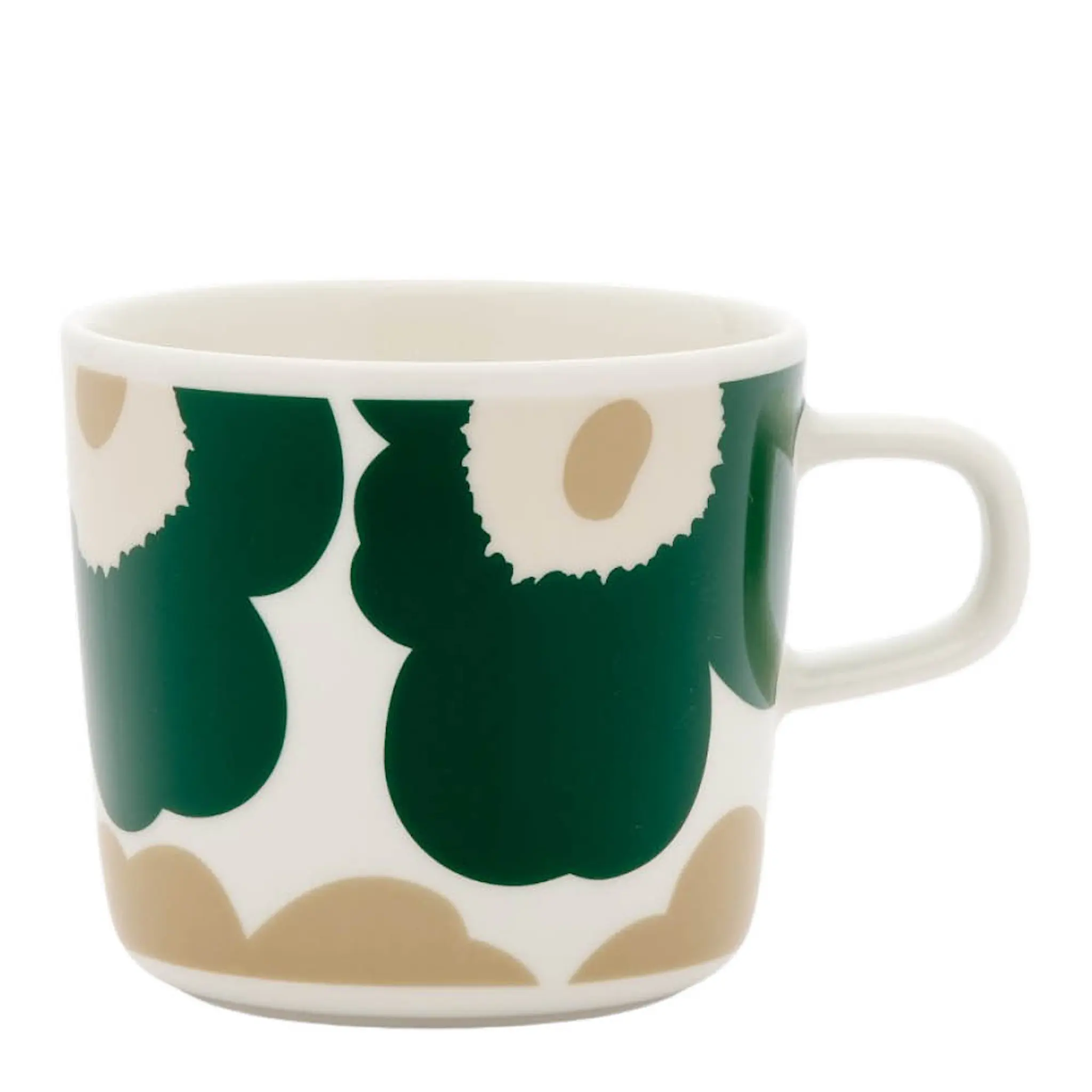 Marimekko Oiva Unikko kopp 20 cl vit/grön/beige