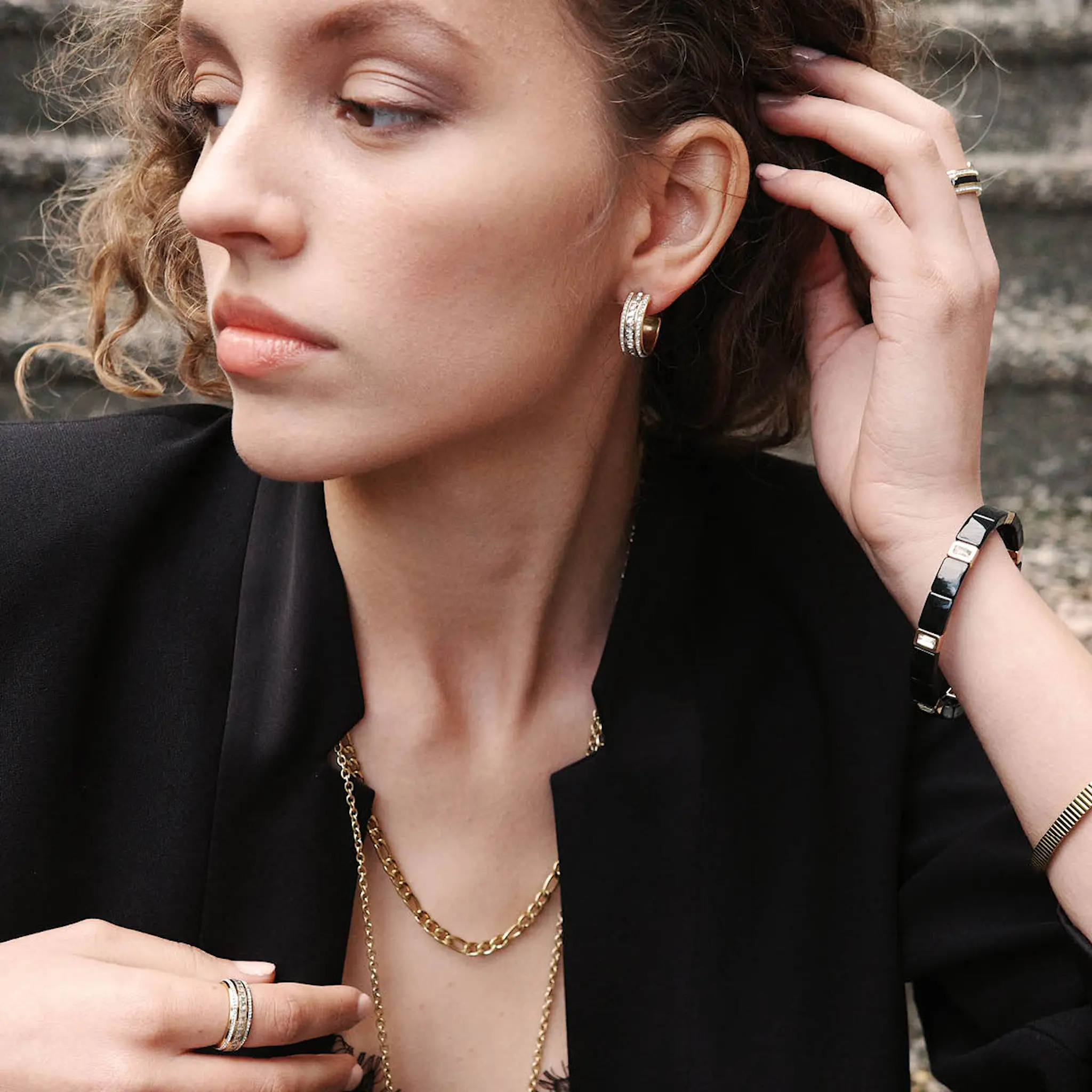 A&C Oslo AS Steel - Crystal Sparkle örhängen kristallstenar guld