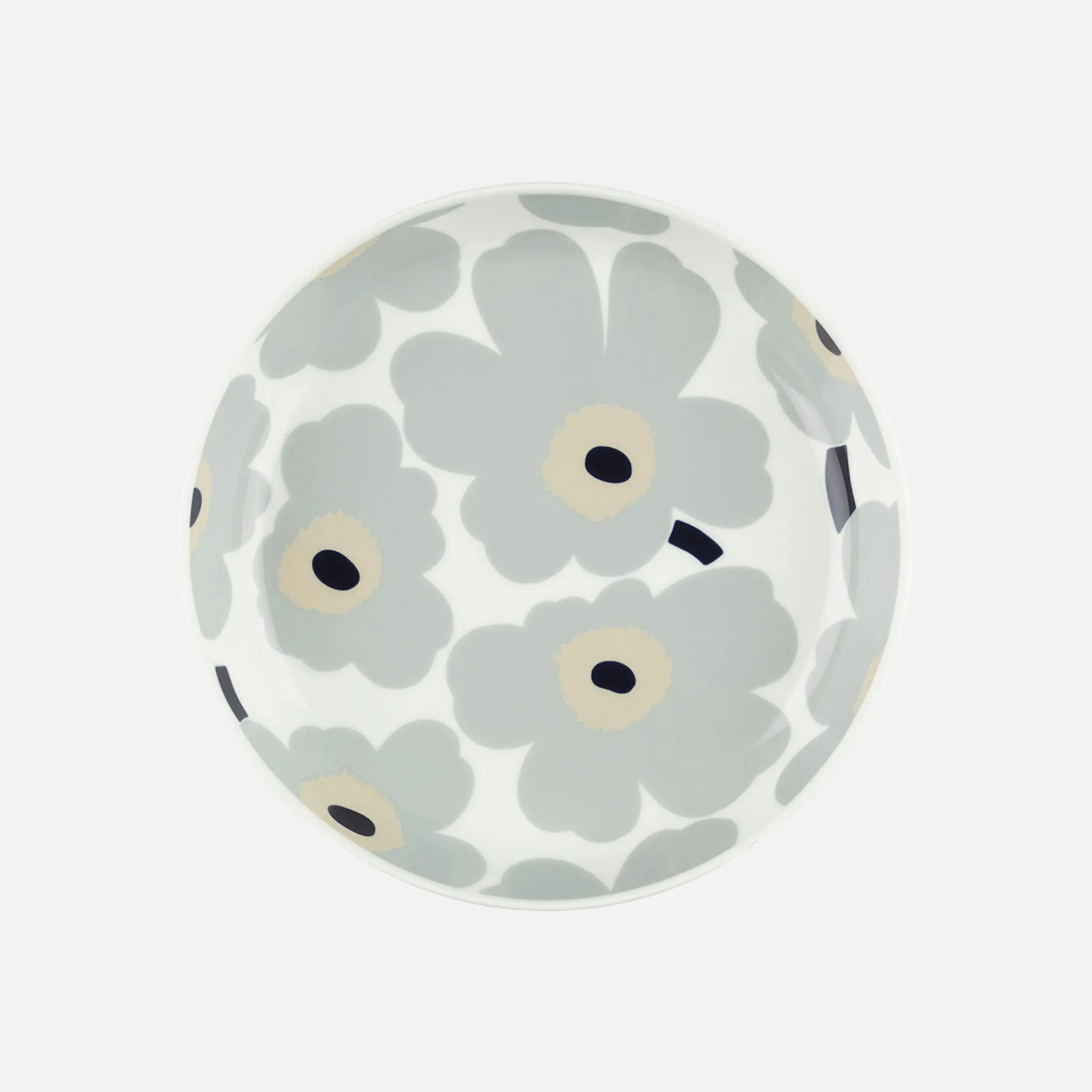 Marimekko Oiva / Unikko Lautanen 20,5 cm Valkoinen/Harmaa